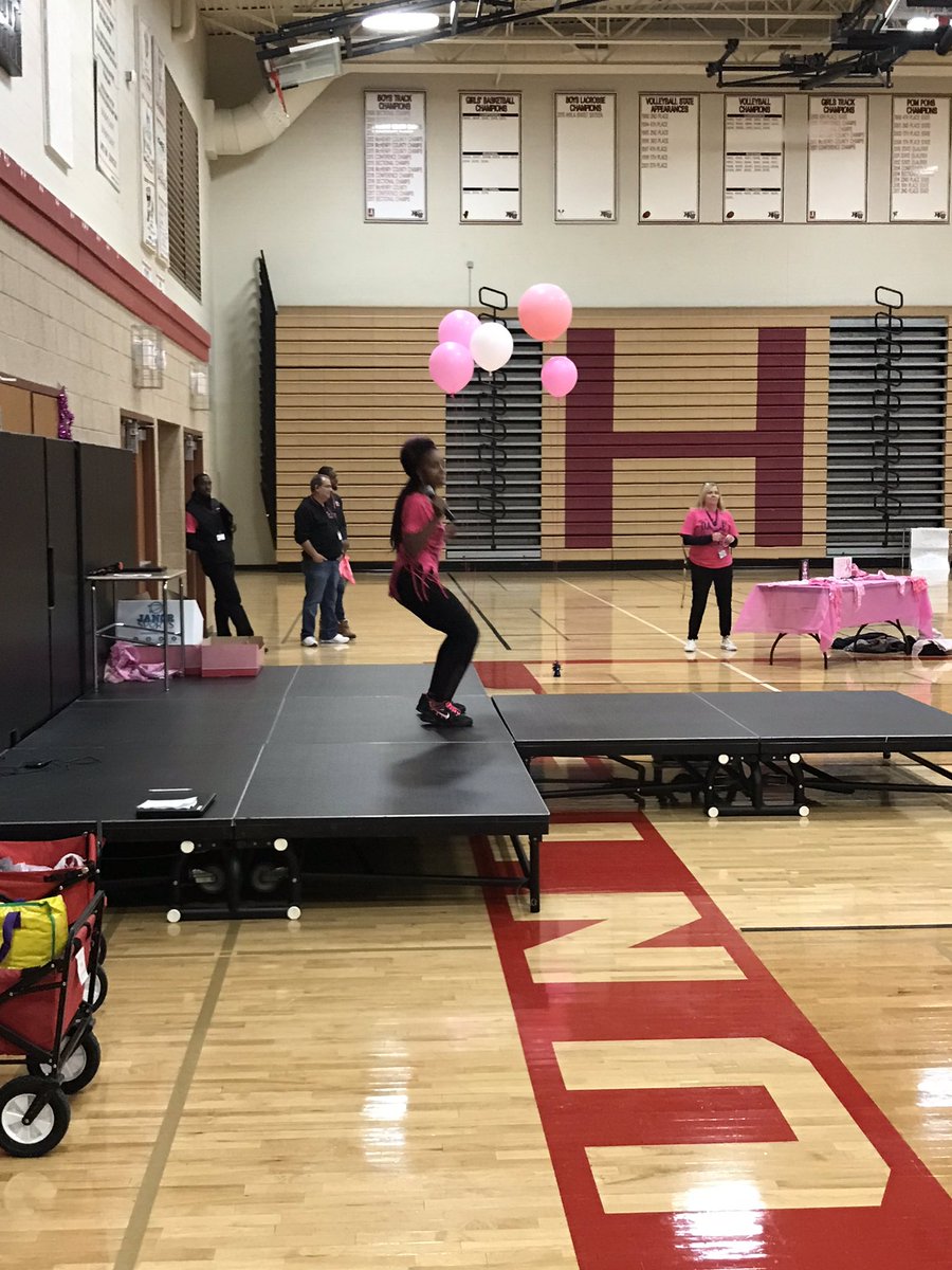 HHSRedRaidersPE's tweet photo. Dance Out Cancer Party in Pink is today during PE! Raising money and having fun for a great cause! #OneRaiderNation #growHHS #RaiderUp https://t.co/paQfEEd7Uo
