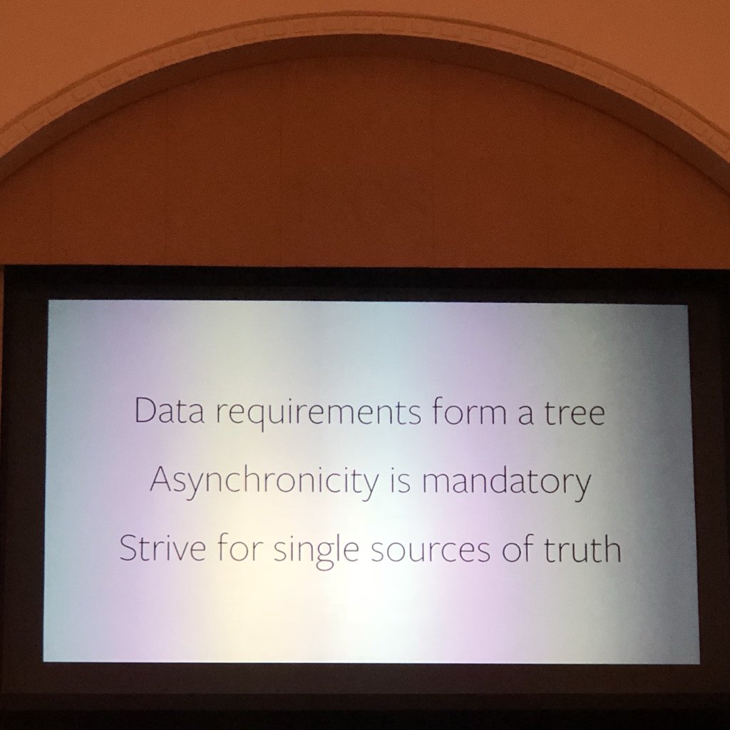 walokra's tweet photo. Day full of #GraphQL information borbardment at @GraphQLFinland closed with a mysterious keynote by @dlschafer. The past, present and future of GraphQL. “Strive for single sources of truth”. Still lots of things to do in the ecosystem. #graphqlfinland https://t.co/u9ypVRwOpl
