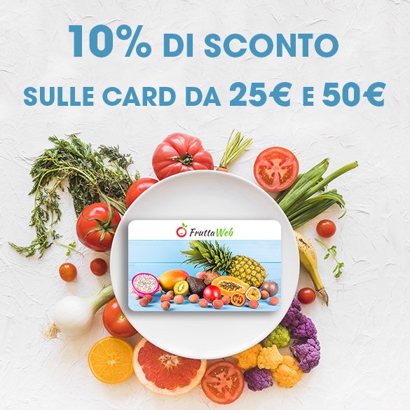 giftiamo's tweet photo. Fruttiamo! è la promo di Giftiamo che ti regala il 10% di sconto su un massimo di 5 #giftcard di Frutta Web da 25 e 50€. 
Hai tempo dal 19/10 al 31/10 per usare il codice FRUTTA18 su https://t.co/OGbKfgzhti https://t.co/38Dw5Me4KR