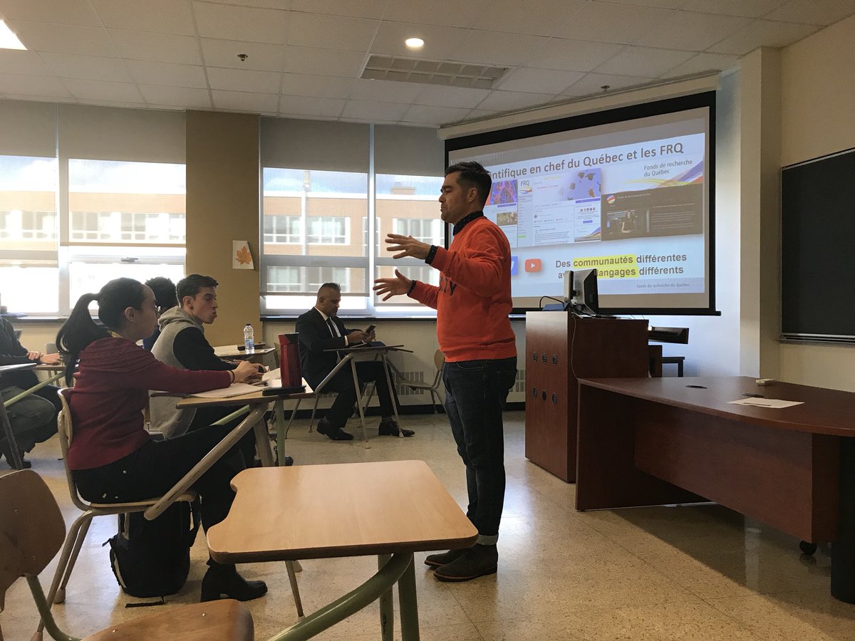 Les médias sociaux, quel usage pour les chercheur-se-s? C’est ce dont il est question dans l’atelier 13 donné par <a href="/chapologie/">Julien Chapdelaine</a> <a href="/SciChefQC/">Rémi Quirion</a> et <a href="/ARJalali/">Ali R. Jalali 🇨🇦</a> <a href="/uOttawa/">Université d'Ottawa | University of Ottawa</a>. #J2R <a href="/USherbrooke/">Université de Sherbrooke</a>