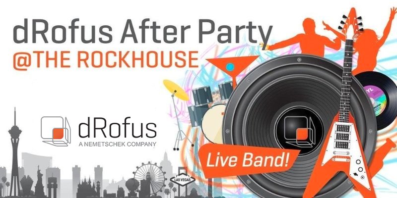dRofus's tweet photo. We’re back! 

Join @dRofus for another wild night of non-networking and 100% letting loose at the Rockhouse in Vegas 🎉🍻

Register here:  https://t.co/utzzxQ2ldl https://t.co/4y7mERvklo