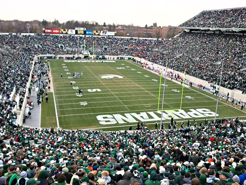 Kick off is tomorrow at noon at Spartan Stadium! Are you cheering for Michigan or Michigan State? #GoBlue #GoGreen