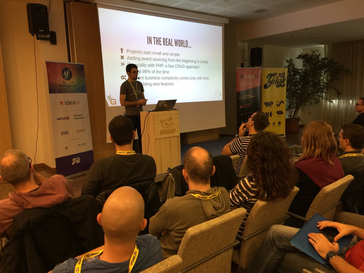 sfdayit's tweet image. Di nuovo sul palco del #symfonyday (per la seconda volta oggi!) @AlessandroLai che in chiusura di giornata ci parla di Adding Event Sourcing to an existing PHP project (for the right reasons)
#symfonydayit