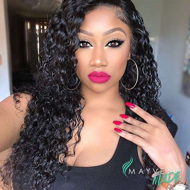 Keep those curls quenched💦 💦 @glamstylistxoxocustom made unit using brazilian deep wave 18'20'22' with matching 14” lace frontal. .
.
.
.
.
.
#mayvennhair #mayvennmade 
#glamstylistxoxo #hairforfall #fallstyles #fallisinthehair #braziliandeepwave #frontalwig #customwig #Virg…