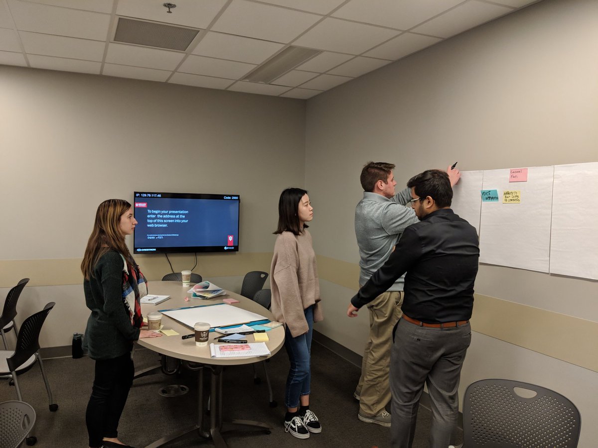 ISprofessor's tweet photo. @DGNDUA leading a session on Design Thinking for @IUKelleyMSIS students. Students will be working on a design challenge for @IUAthleticsIT #sap_ua https://t.co/zsskoP80xk