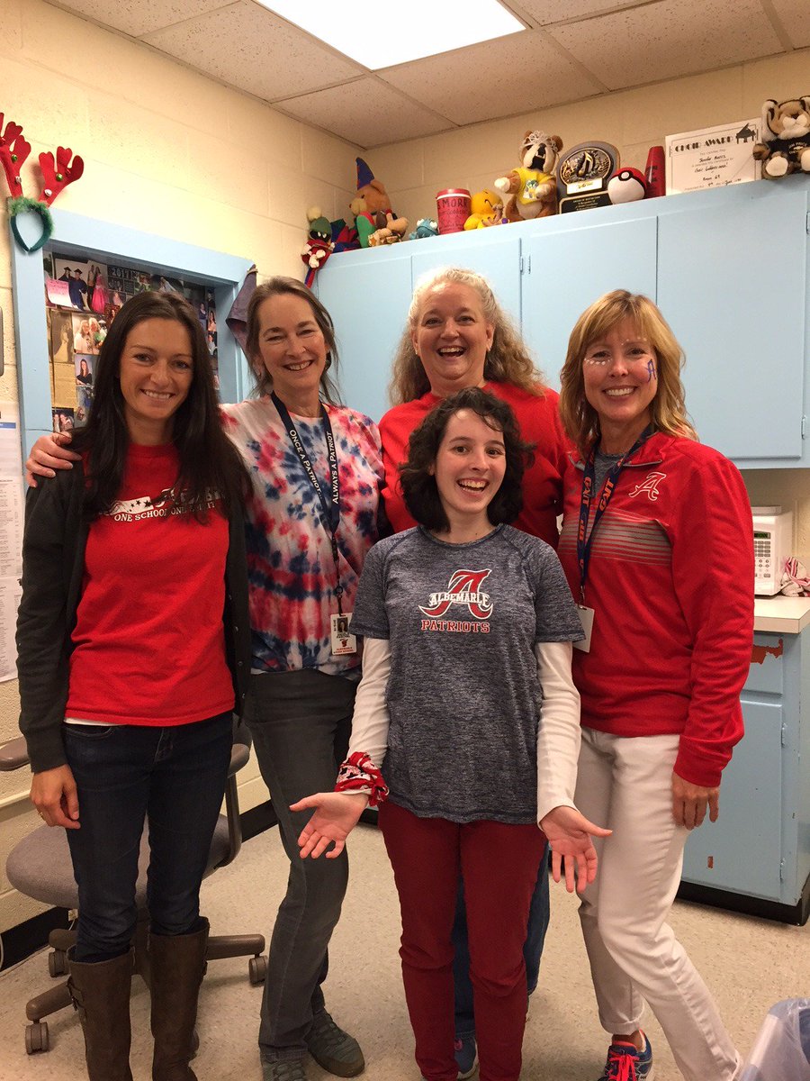 Patriot Spirit ALL DAY LONG!!!  <a href="/FacultySpirit/">AHS Faculty Spirit Squad</a>, @AHspiritwars, <a href="/AlbemarleHigh/">Albemarle High School</a>, #ArtSpedOfficial #AHSHoCo2018