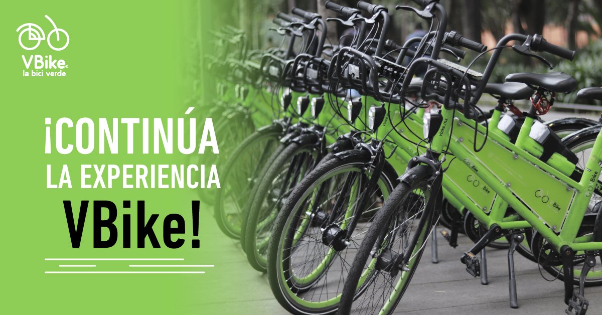 Vbike_mx's tweet photo. Con #VBike, ¡tus paseos en bici no se terminan! Nuestro equipo distribuye las unidades todos los días para que los #VBikers sigan rodando. https://t.co/WjvgKehgjd