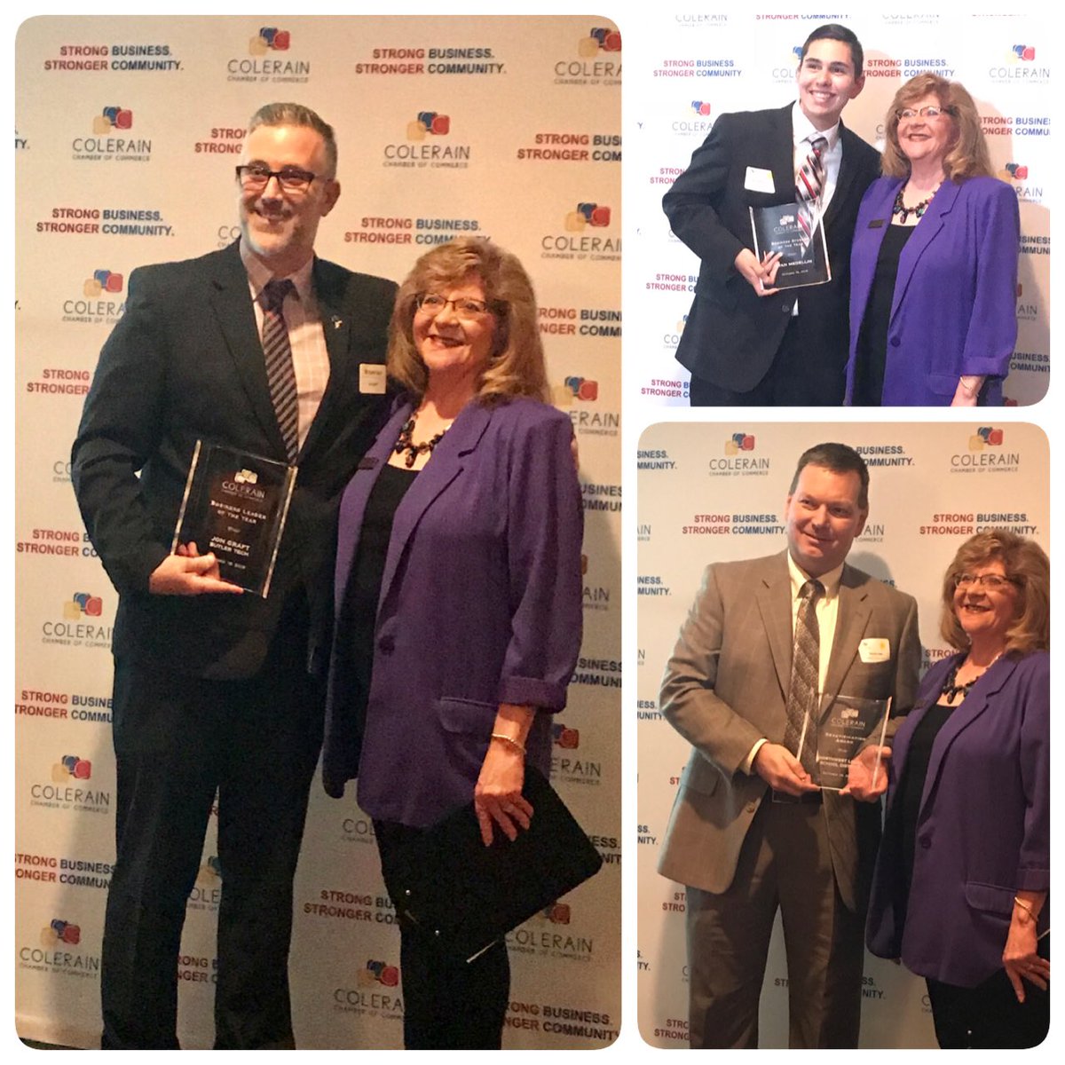 Marni Durham (@durhammarni) on Twitter photo Congrats to Jon Graft...named 2018 Business Leader of the Year by the Colerain Chamber. Also, Ryan Medellion named Business Student of the Year and Northwest Schools awarded the Beautification Award!
#onebutlertech <a href="/ButlerTech/">Butler Tech</a> <a href="/BTiYS/">BT in Your School</a> Congrats to Jon Graft...named 2018 Business Leader of the Year by the Colerain Chamber. Also, Ryan Medellion named Business Student of the Year and Northwest Schools awarded the Beautification Award!
#onebutlertech <a href="/ButlerTech/">Butler Tech</a> <a href="/BTiYS/">BT in Your School</a>