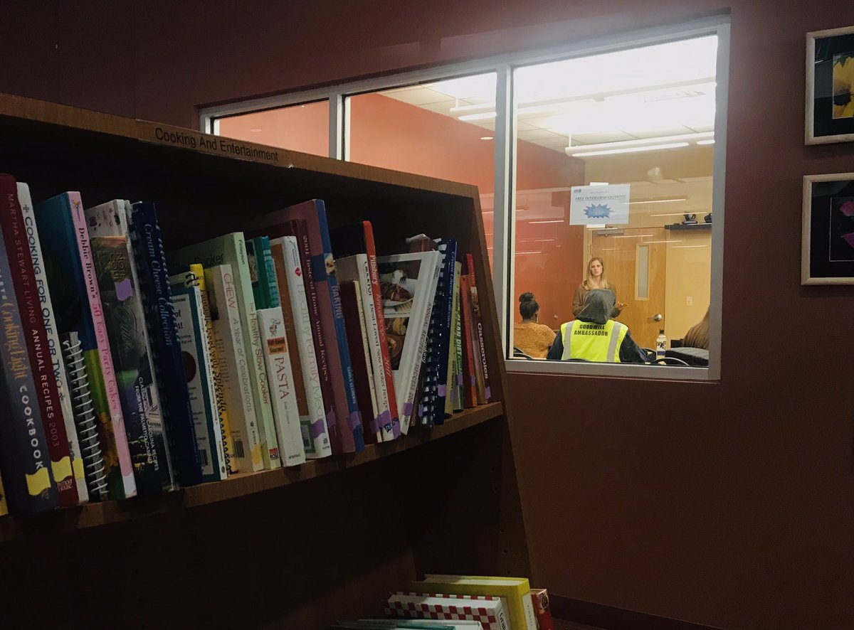 HireGroundsCafe's tweet image. Peruse through our wonderful book section with a coffee smoothie today and see your dollars at work! Money raised through the sales at @HireGroundsCafe underwrites the job training and placement services within @GoodwillWorks’s 35 county area. #GoodCoffeeGoodKarma #GoodwillWorks