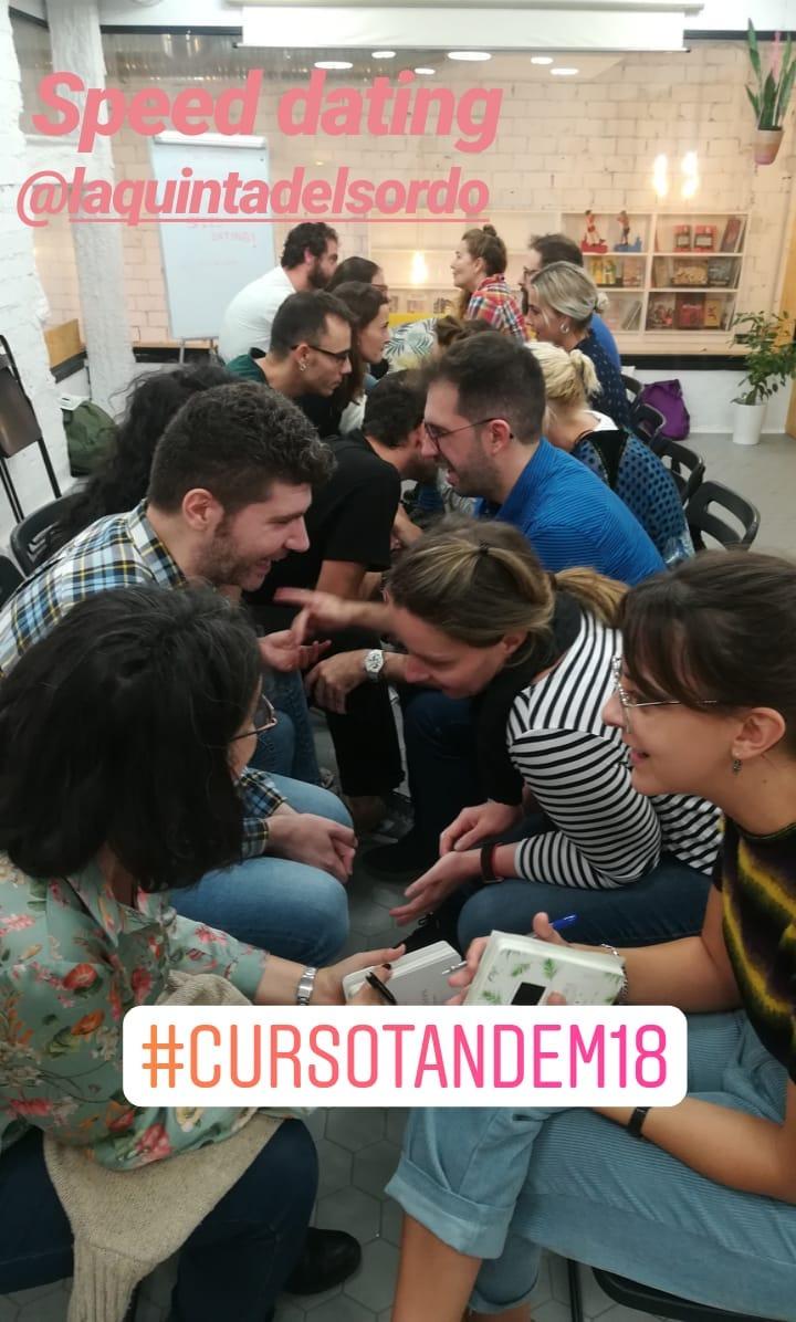laquintita's tweet photo. Muertos de emoción al dar pistoletazo de salida al #cursoTANDEM18 donde los alumnos han tenido una #speedartdating en una jornada de citas y muchos "matchs" culturales.
Comenzamos! ❤️ https://t.co/JyAbmKQEAe
