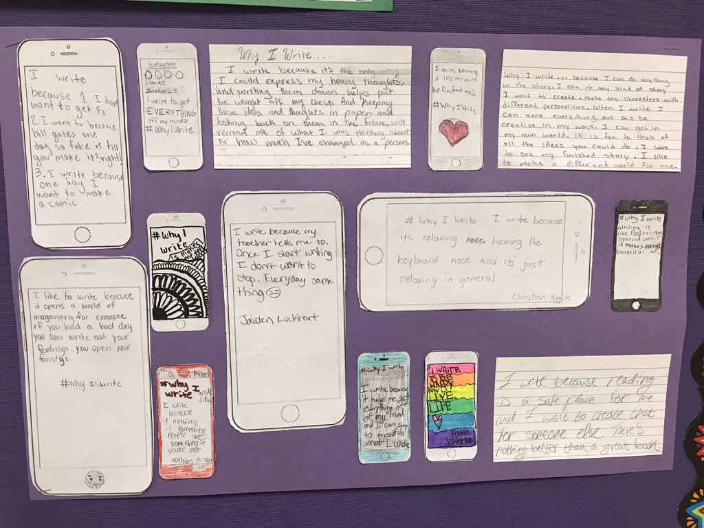 TWSVirginia's tweet photo. #WhyIWrite #BentonWrites @bentonmiddle @ncte https://t.co/EG9erjJ3wL