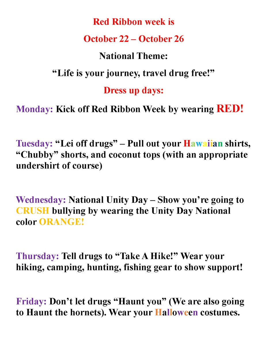 MtVernonISD's tweet photo. Red Ribbon Week!
Life is your journey.  Travel DRUG FREE! https://t.co/LtowdHdj3B