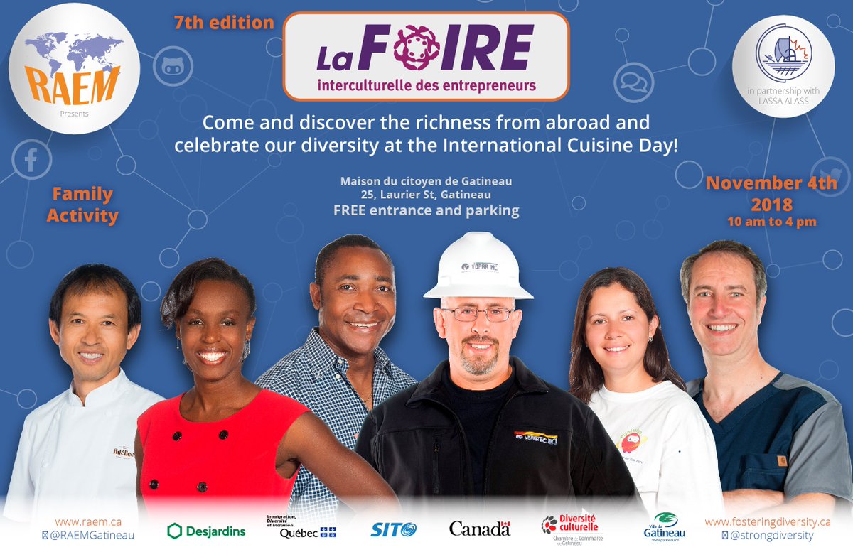 Come celebrate diversity and taste the rich cultural fabric of your city; while connecting and speaking with successful multicultural entrepreneurs 
Meet us at the International Cuisine Day!