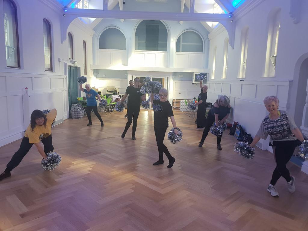 Our historic venue at Ashburton Park. Now a thriving hub for lots of events. Look at us proudly posing after a great cheerleading session.