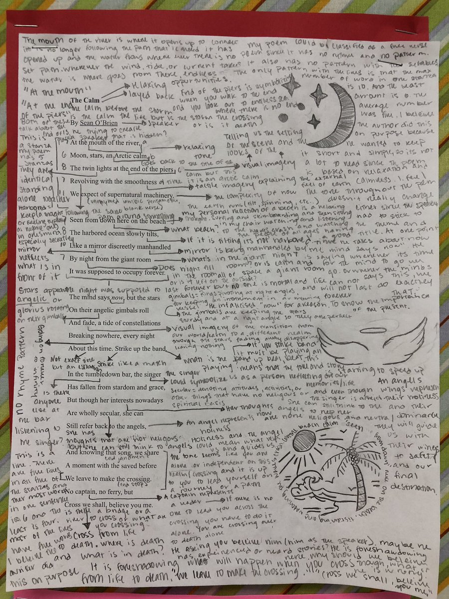 PMartinTeacher's tweet photo. One of my favorite projects! The Illuminated Poem Sandwich allows students to engage with verse in myriad ways! @CcsdEla @ncte PM me if you want the assignment. https://t.co/U20WT2nCGR