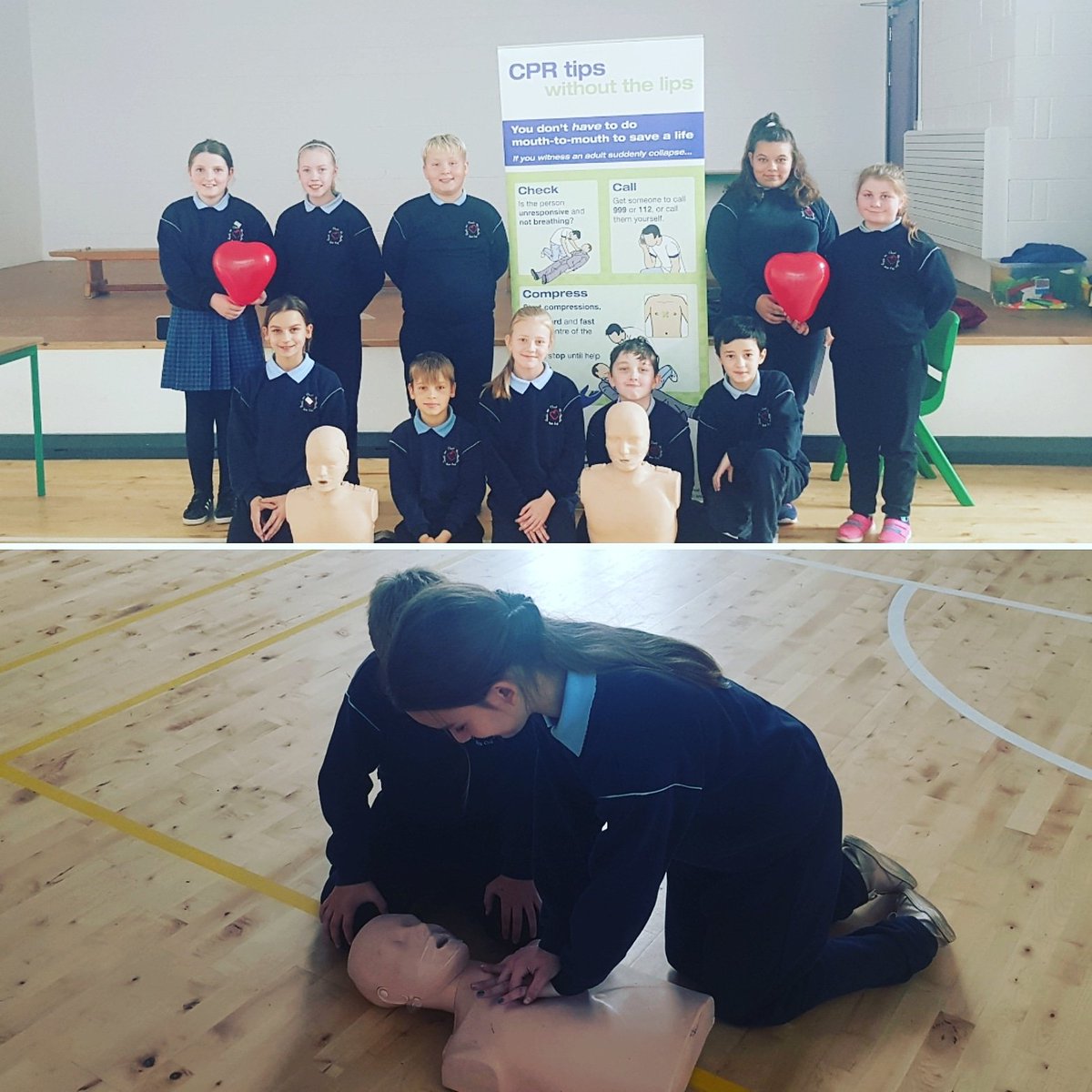 SHeartPrincipal's tweet photo. Adam's Gift CPR training provided to 27 pupils today from our 5th and 6th Class. Many thanks to the staff from the @OrderofMaltaIRL for facilitating this life saving training. #adamsgift #CPR #STEMschool https://t.co/pavH7p8AcS