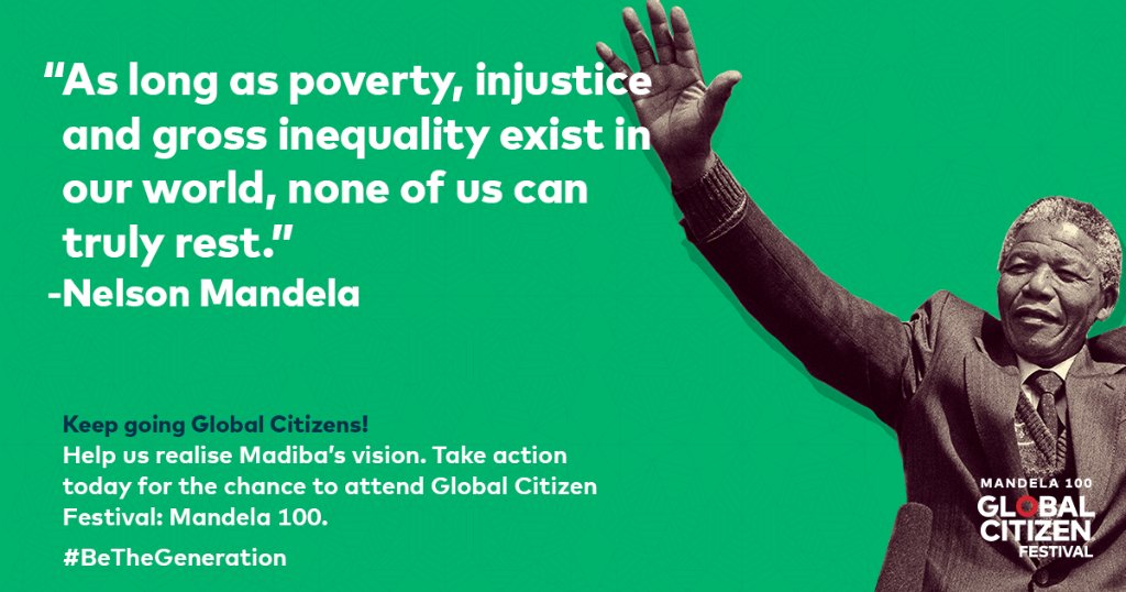 GlblCtzn's tweet image. South African Global Citizens have taken over 3 million actions on global issues, getting us one step closer to ending extreme poverty. Get involved and you could earn your spot at @GCMandela100 #GlobalCitizen #GlobalCitizenFestivalSA #Mandela100 glblctzn.me/mandela100