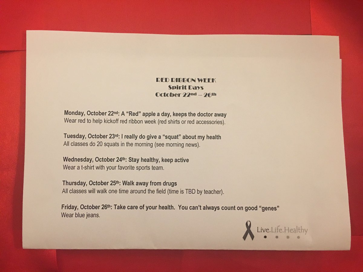 Don't forget about Red Ribbon Week! <a href="/GTEtoucans/">Golden Terrace Elementary</a>
