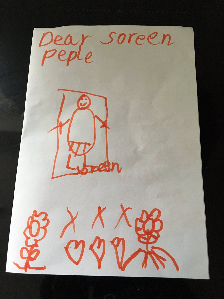 okaymitchell's tweet image. Dear @SoreenHQ people- my daughter took inspiration from her friend George and wrote you a letter. Sadly her distracted mum forgot to include a return address- hope you got it 🤞