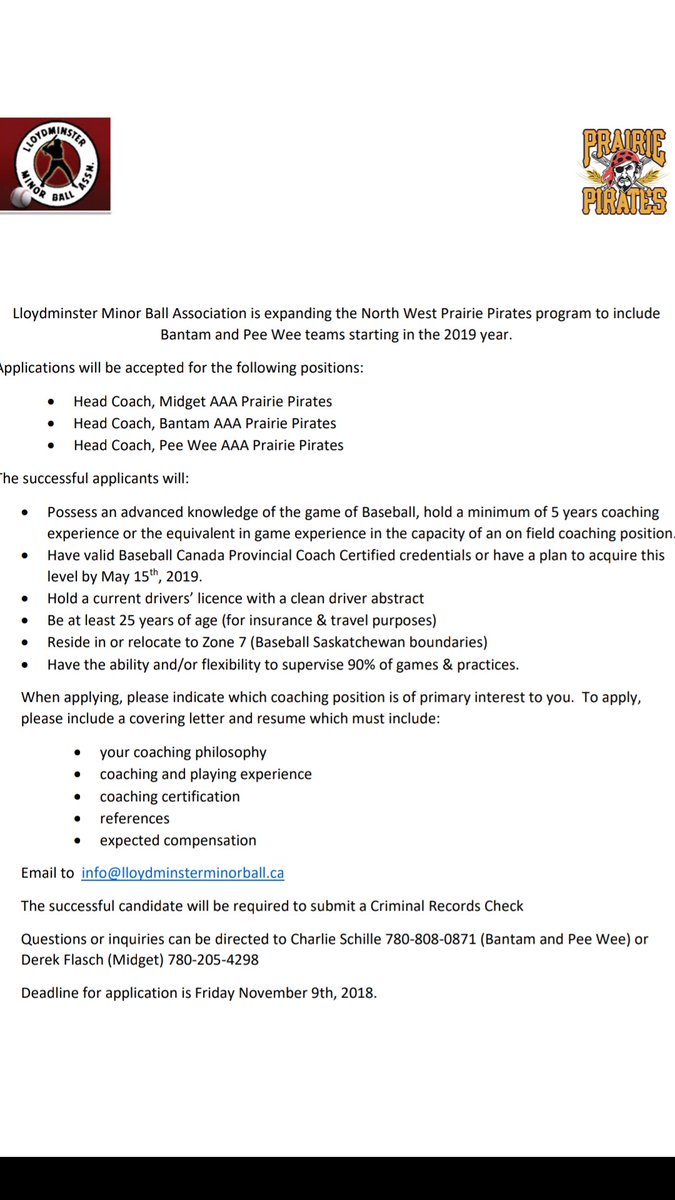 NWPP is expanding to the bantam and peewee levels. Accepting coaching applications for midget, bantam and peewee levels.