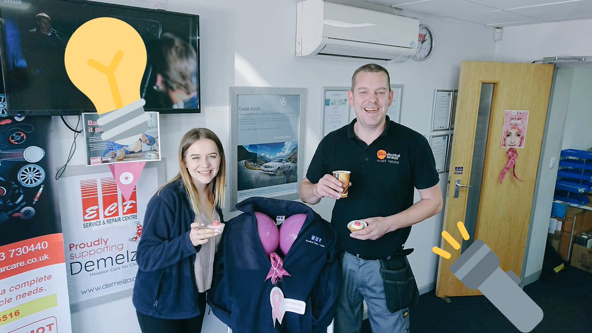ECFCarCare's tweet photo. We had a lovely guest this lunch time who joined us for afternoon tea and cake for #BreastCancerAwareness look who it is - Chris from @ElectricalJuice 🔦💡🧡 #fatfriday #FridayFeeIing #cake #naughties #eastbourne #boobcakes #smiles #happy https://t.co/qaXii0wGTw