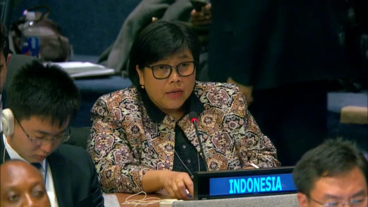 indonesiaunny's tweet photo. DPR Ambassador Ina Krisnamurthi, speaking on behalf of #nonalignmentmovement #gerakannonblok stressing concern at the threat to humanity by existence of #nuclearweapons while reaffirms inalienable right of each State of #peacefuluse ; #worldpeace #internationalpeace https://t.co/oHSPPxdBsc