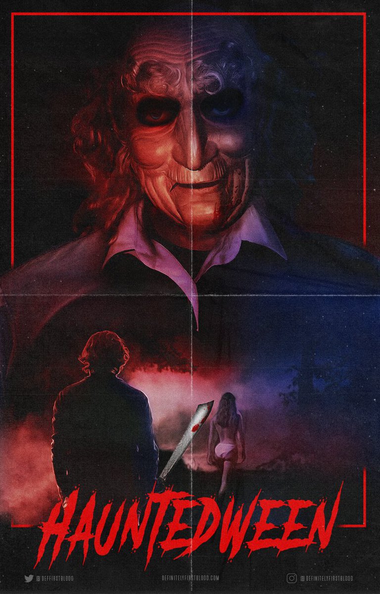 DefFirstBlood's tweet image. In today's ep. we talk about #HAUNTEDWEEN! We love this regional, low-budget, goofy flick &amp;amp; were excited to finally talk about it! Listen on DefinitelyFirstBlood.com, Apple Podcasts, GooglePlay, Stitcher &amp;amp; most places you listen to podcasts! #HorrorPodcasts #PodernFamily