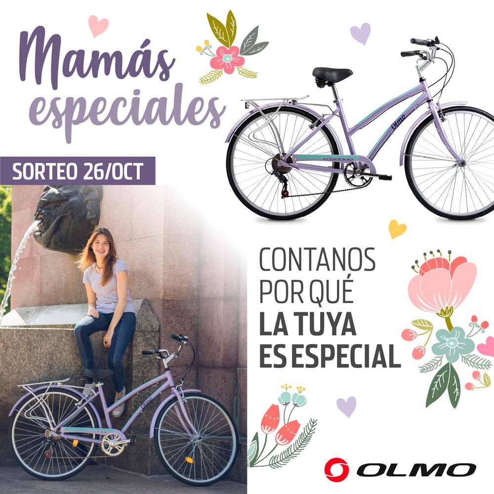 ¡Se viene el #DiaDeLaMadre y tenemos el mejor regalo para mamá! 🚴‍♀️

Si querés que esta bici sea para ella, participá en olmobikes.com/diadelamadre/ ¡y dale RT para sumar chances! 

#BuenViernes #SORTEO