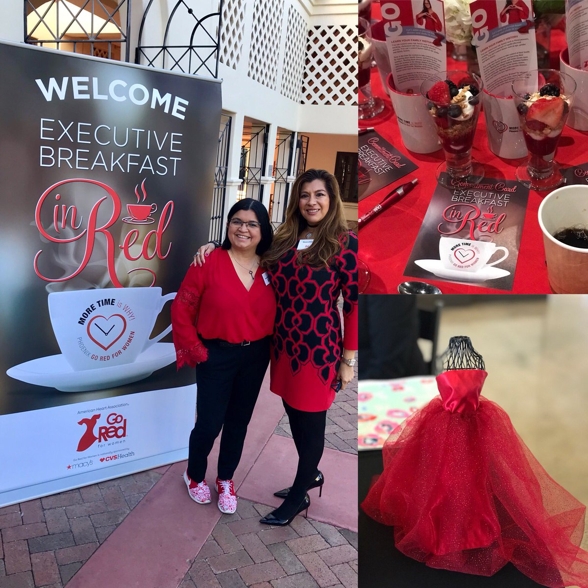LatinaStrongDr's tweet photo. LatinaStrong Board Members Petra & Monica attending the @AHAinPhoenix Executive Breakfast in Red this am. #PHXGoRed #GoRedForWomen #PorTuCorazonAz #GoRedLatino #LatinaStrong https://t.co/b5TH13IBCV