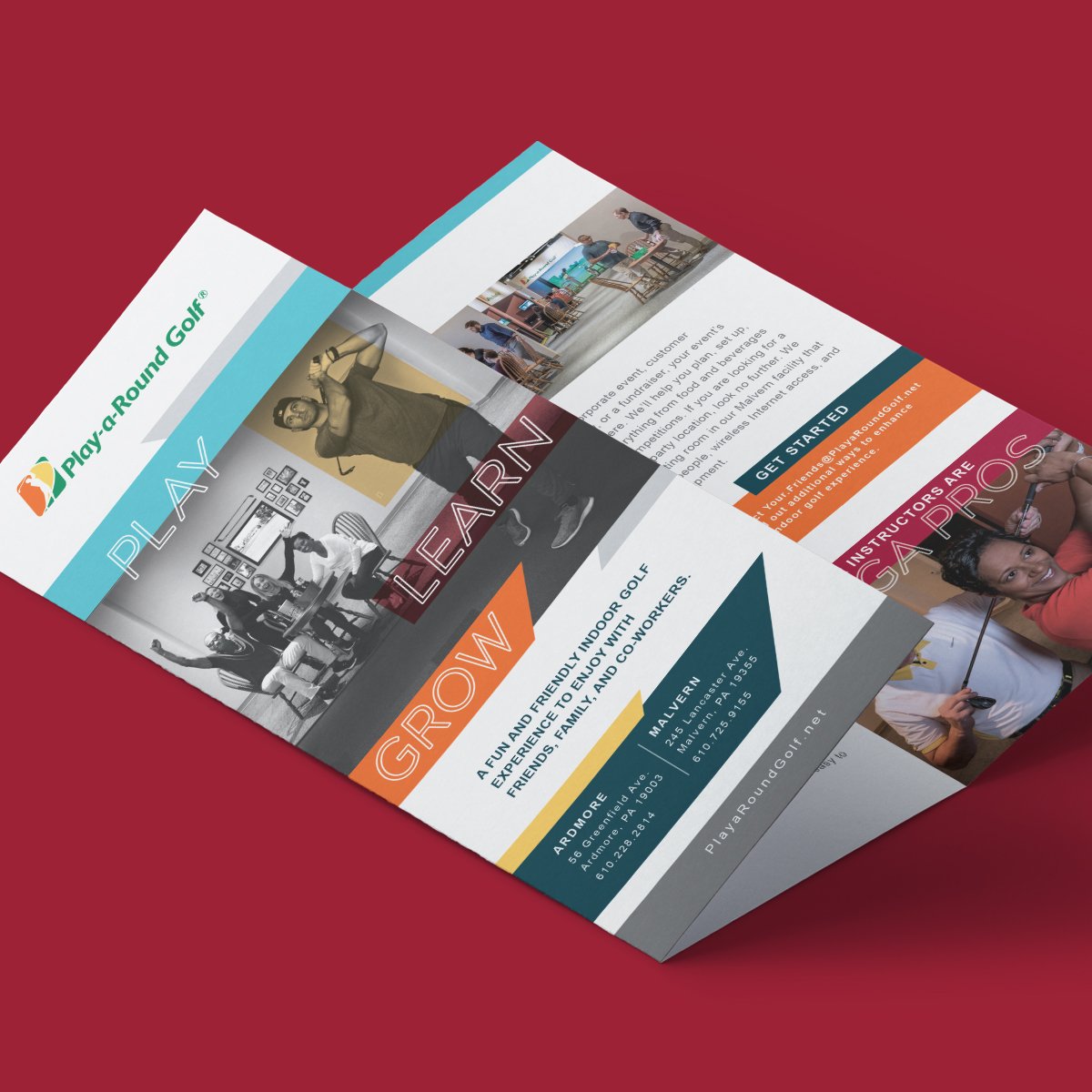 Fiore_Design's tweet photo. See the new award-winning #branding #print &amp; #digital collateral for @PlayaRoundGolf. Thanks @georgetatephoto for so many great shots!

#gdusa #graphicdesign #graphics #designers #creative  #brandidentity #branding #photgraphy #print #sport #sports #golf #indoorgolf #fiorefriday https://t.co/N7bV2FfmS4