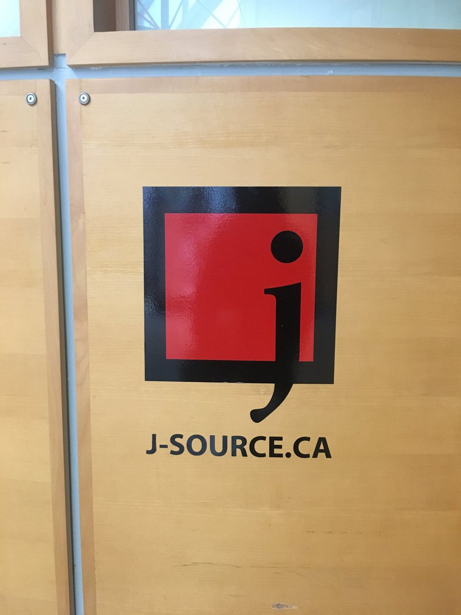 SubashSundarTO's tweet photo. This is the logo of @jsource. It’s located at the Rogers Communication Centre. Ryersonian graphic designer @aidanlising said the logo is a little aggressive and less effective compared to other journalism logos on campus. https://t.co/HFj56GWhlw