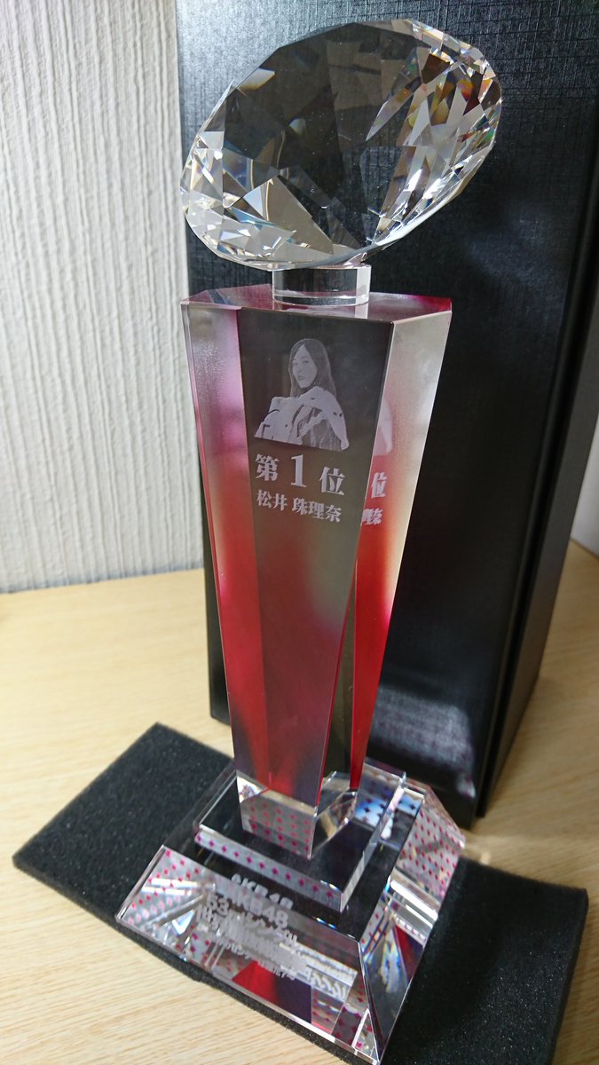 運上弘菜　AKB48 53rdシングル世界選抜総選挙 記念トロフィー　HKT48 AKB48 53rdシングル選抜総選挙トロフィー 運上弘菜 AKB48 第10回AKB48