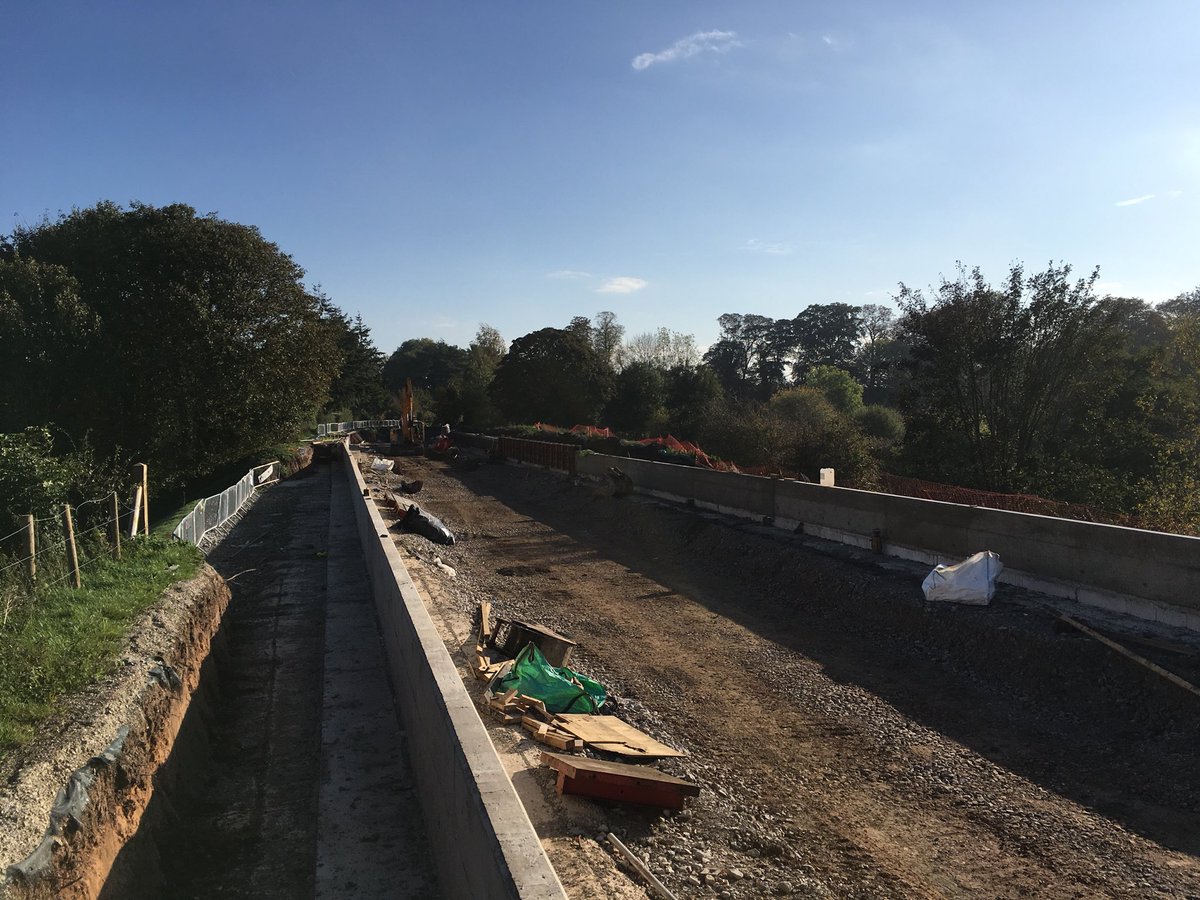 Middlewich Canal Breach: Exclusive photos of repair works - going well with most of the new concrete wash walls now completed. The new embankment has greened up well , and can now be built up to the full height. <a href="/CRTNorthWest/">Canal & River Trust North West</a>