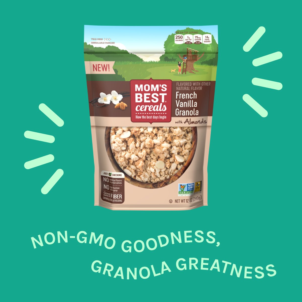 Non-GMO Month is the best time to introduce our new Non-GMO Project Verified granolas! Try all four delicious flavors: French Vanilla, Oats &amp; Honey, Blueberry Flax and Coconut Almond.