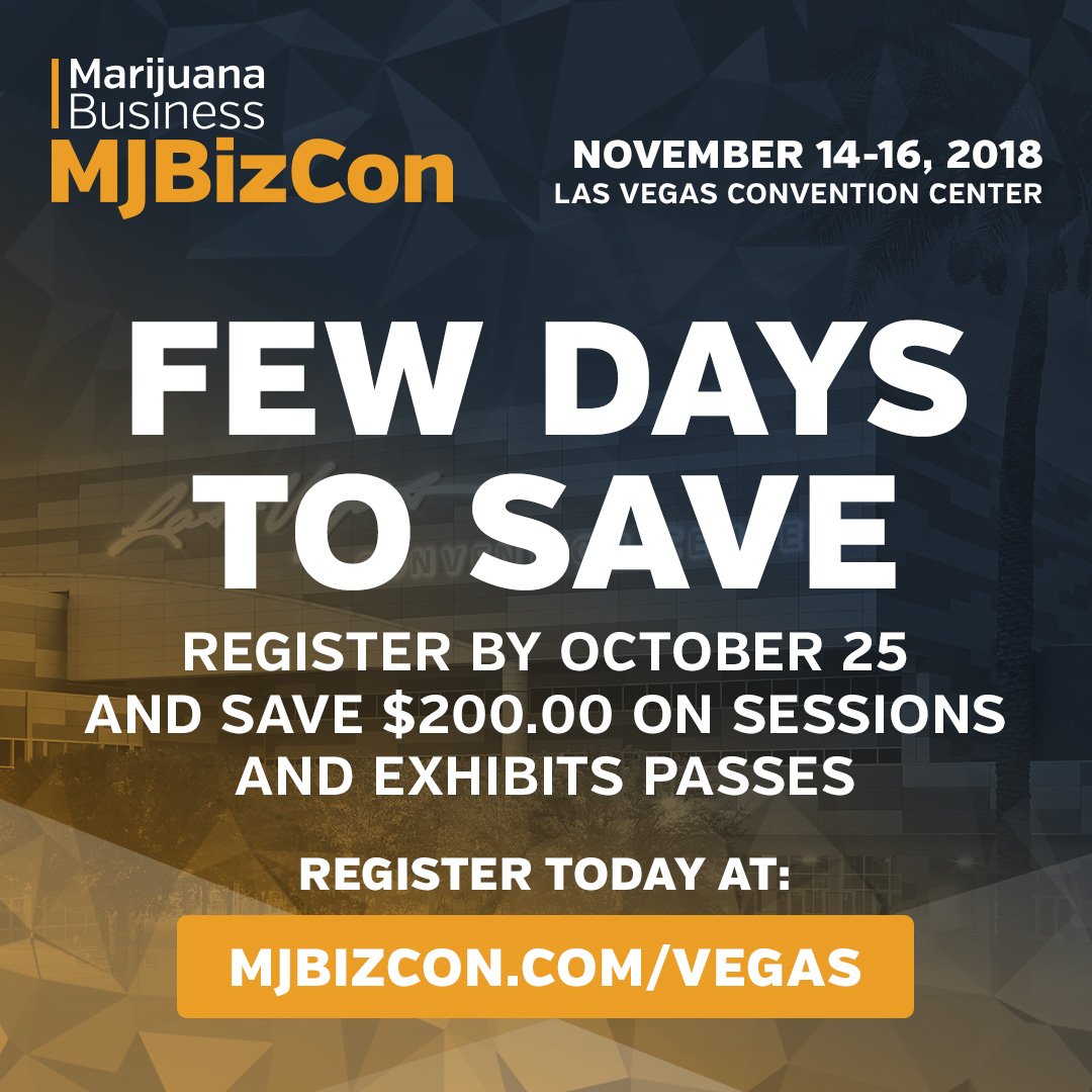 MJBizDaily's tweet image. Don't pay full price! Only a few days left to save $200.00 on your #MJBizCon registration. Register now! #cannabiz #cannabiscommunity
ow.ly/28GY30mi1H2