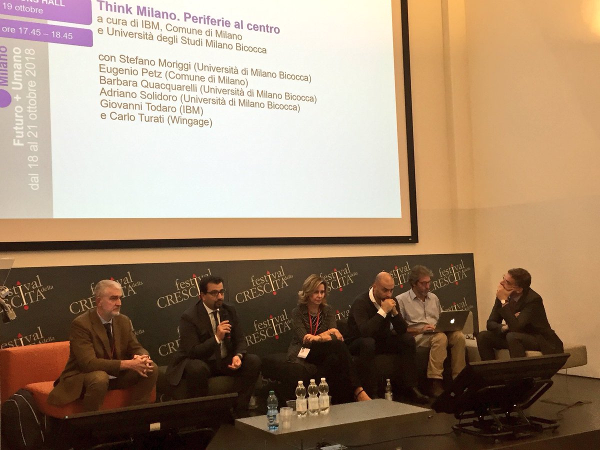 <a href="/IBMItalia/">IBM Italia</a>, <a href="/unimib/">Università degli Studi di Milano-Bicocca</a> e <a href="/ComuneMI/">Comune di Milano</a> presentano il progetto:
👇🏼 

🔹Think #Milano. Periferie al centro🔹

<a href="/StefanoMoriggi/">Stefano Moriggi</a> <a href="/BarbaraQua/">Barbara Quacquarelli</a> <a href="/FrancescoMorace/">Francesco Morace</a>