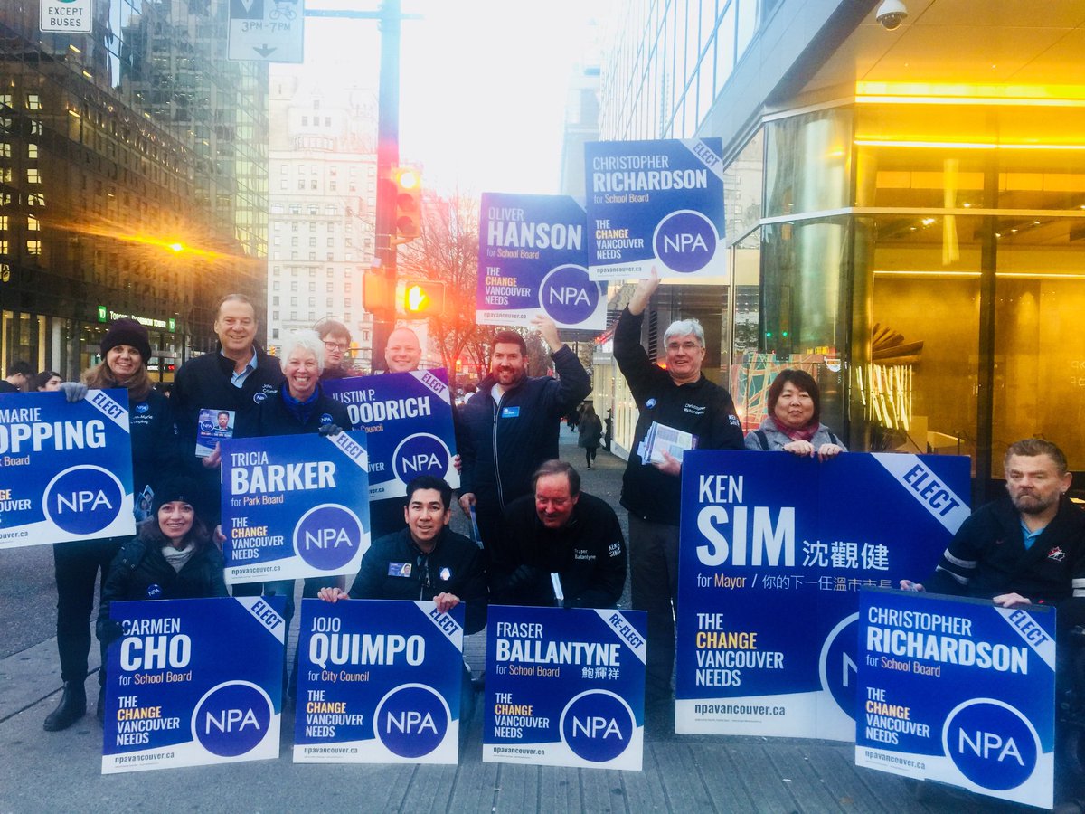 Last push before E-Day. NPA Team burmashaving at Granville and Georgia. Feeling good! Go out and vote NPA!