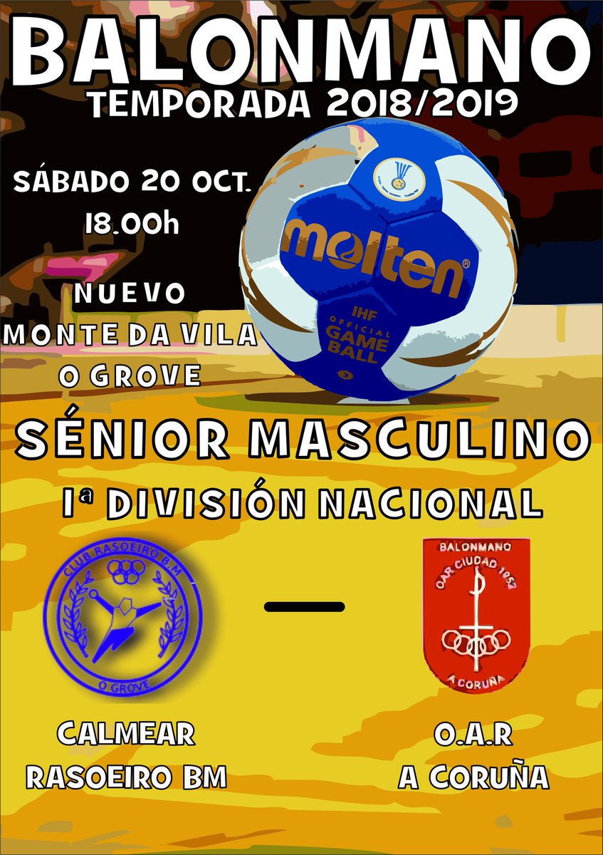 El #SéniorMasc de #1aNacional recibe al <a href="/OARCorunaBM/">O.A.R Coruña</a> en un interesante duelo que tendrá lugar a las 18h en el Nuevo Monte da Vila.
#AupaRasu