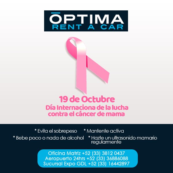 optimarentacar's tweet image. Óptima Rent A Car nos preocupamos por tu salud y bienestar, es por esta razón que te compartimos algunos #ÓptimaTips como previsión al cáncer de mama.

Cuídate. 
#OctubreRosa #CancerDeMama