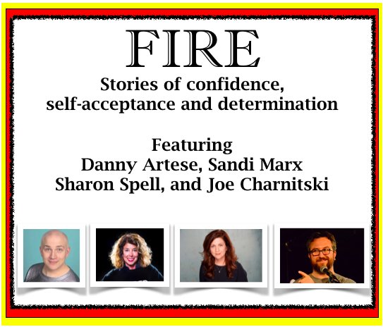 JoeCharnitski's tweet photo. Gotham Storytelling Festival - FIRE: Stories of Confidence, Self Acceptance, and Determination - Sat., Nov. 3 at 4pm - Featuring @SandiMarx @DearestAlien @SharonSpell Tickets: https://t.co/m30Wrj5quM #storytelling #NYC #FridayMotivation https://t.co/shPP905dcV