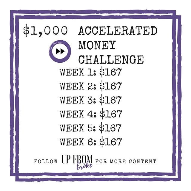 UpFromBroke's tweet photo. The accelerated leg of our money challenge starts on Sunday! Get ready. Forward this to friends that want to save $1,000 in 6 weeks. Pay off debt, start an emergency fund, fund your next vacation... Are you ready? $1,000 in six weeks! #UpFromBroke
.
.
.
… https://t.co/pa8zjsmcA9 https://t.co/kIvFWLVqMS