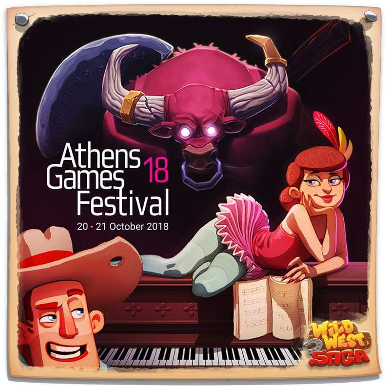 Do you want to meet Lulu💃 and Bill🤠? Take pictures with them? 🌵

Come to Athens Games Festival this weekend to say hi to us and our favorite Wild West Saga characters! We will have lots of surprises and presents 🎈🎉🎁

#WWS #AGF2018 #StartIdling