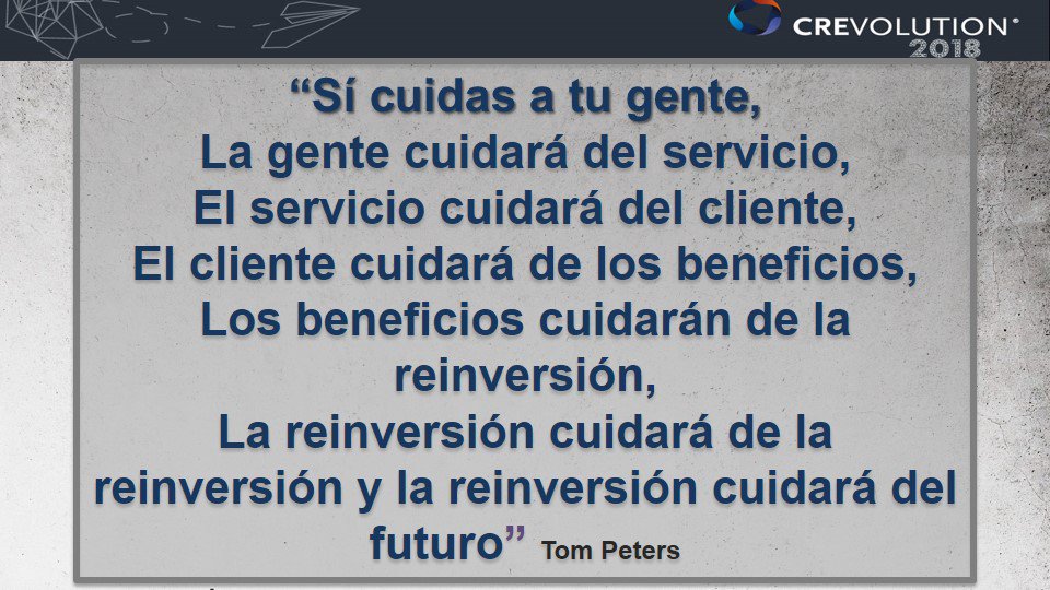 Nelli_Aca's tweet photo. @crevolutionmx, #ElEventoMásTrendy de la Industria Financiera #Crevolution2018,
🎯Sí cuidas a tu gente, #EmployeeExperience
✅La gente cuidará del servicio, #CustomerExperience
✅El servicio cuidará del cliente, #Rentabilidad
#TrendsHR, #futureofwork, #Nelli_Aca https://t.co/DplK2Vp5k8