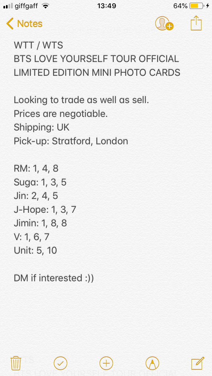 grapiechewie's tweet photo. [selling] [trading] BTS LOVE YOURSELF TOUR OFFICIAL MERCHANDISE MINI PHOTO CARDS! #BTS⁠ ⁠⁠ ⁠#BTSLondon #BTSxLondon @BTS_twt #BTSmerchandise #BTSLoveYourself #BtsLoveYourselfTour⁠ #btsworldtour2018 #BTSWorldTour⁠ #BTSLYSTour #BTSinLondon #BTSARMY #BTSTrading_UK #BTS_trading https://t.co/P3IJGyyfai