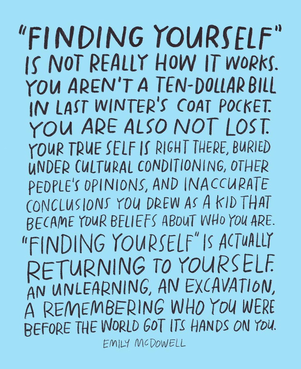 EmandFriendsCo's tweet image. One of my personal inaccurate conclusions that’s guided me for as long as I can remember: “It’s wrong to take myself too seriously.” But in the excavation, I’m learning that if you want to fully inhabit your purpose, taking yourself seriously is a requirement. #emilyonlife