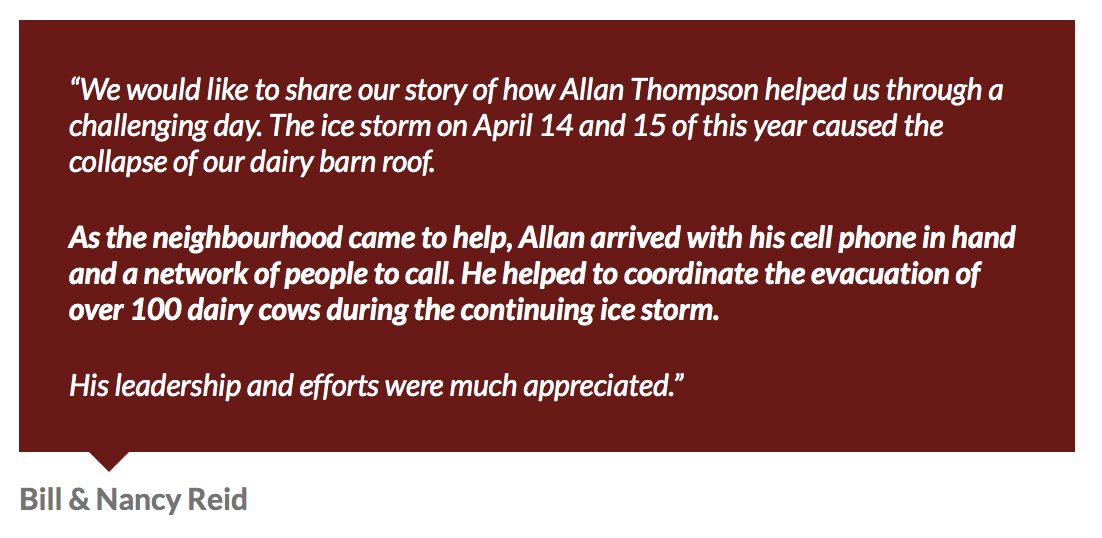 Bill and Nancy, thanks for sharing your testimonial about how Allan helped your family in the time of need. This is the kind of humble and hard-working leadership our #Caledon community needs. allanforcaledon.ca/testimonials/ #AllanForCaledon