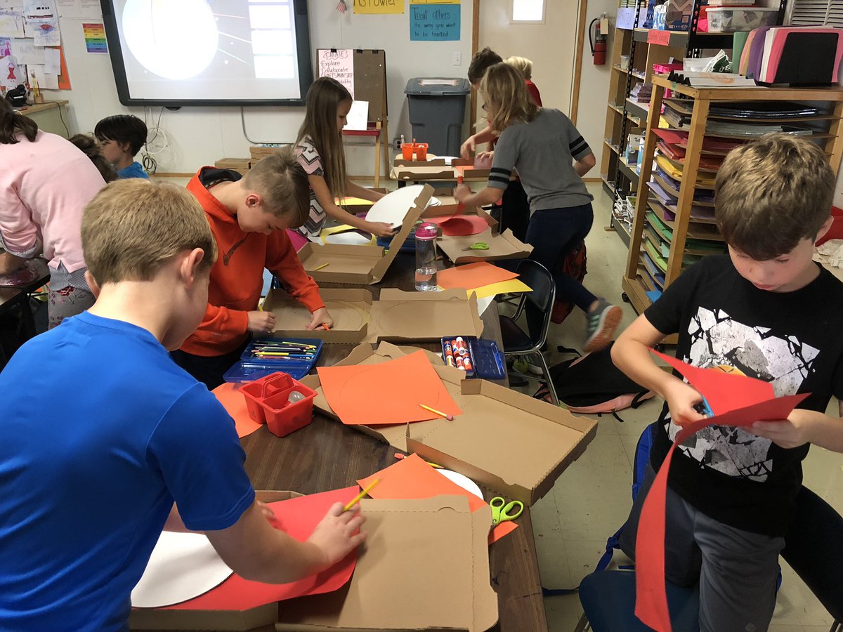 MrsJacksonBK's tweet photo. Thankful for an awesome art teacher who took my lesson on Earth’s layers and turned it into an art project! Can’t wait to see their final models of Earth! #bkroars https://t.co/JWaR4ow0UI
