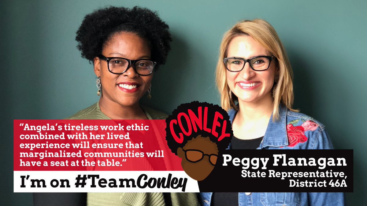 voteconley's tweet photo. #TeamConley is absolutely THRILLED to welcome @peggyflanagan !! Thank you for your support and encouragement! Let's do this! https://t.co/L29ycjFxQm