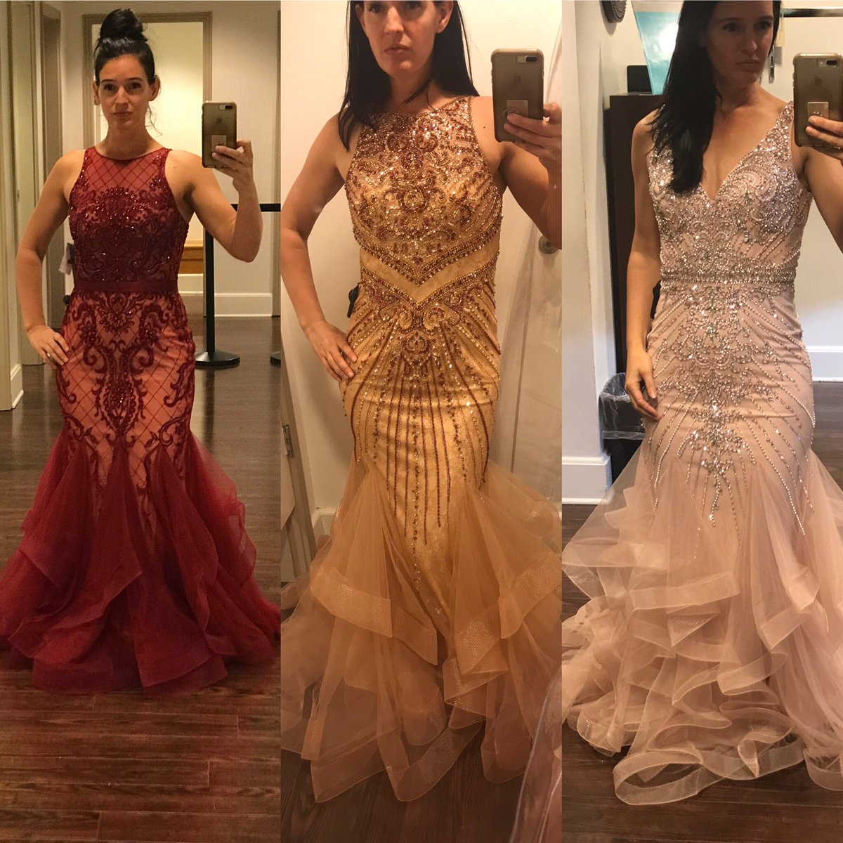 JessMcVeyMusic's tweet image. I may have added a new dress to the mix! So far the BLUSH dress is winning  ! What do you all think of the red dress? Let me know! #formal #dress #cantdecide #help #whattowear