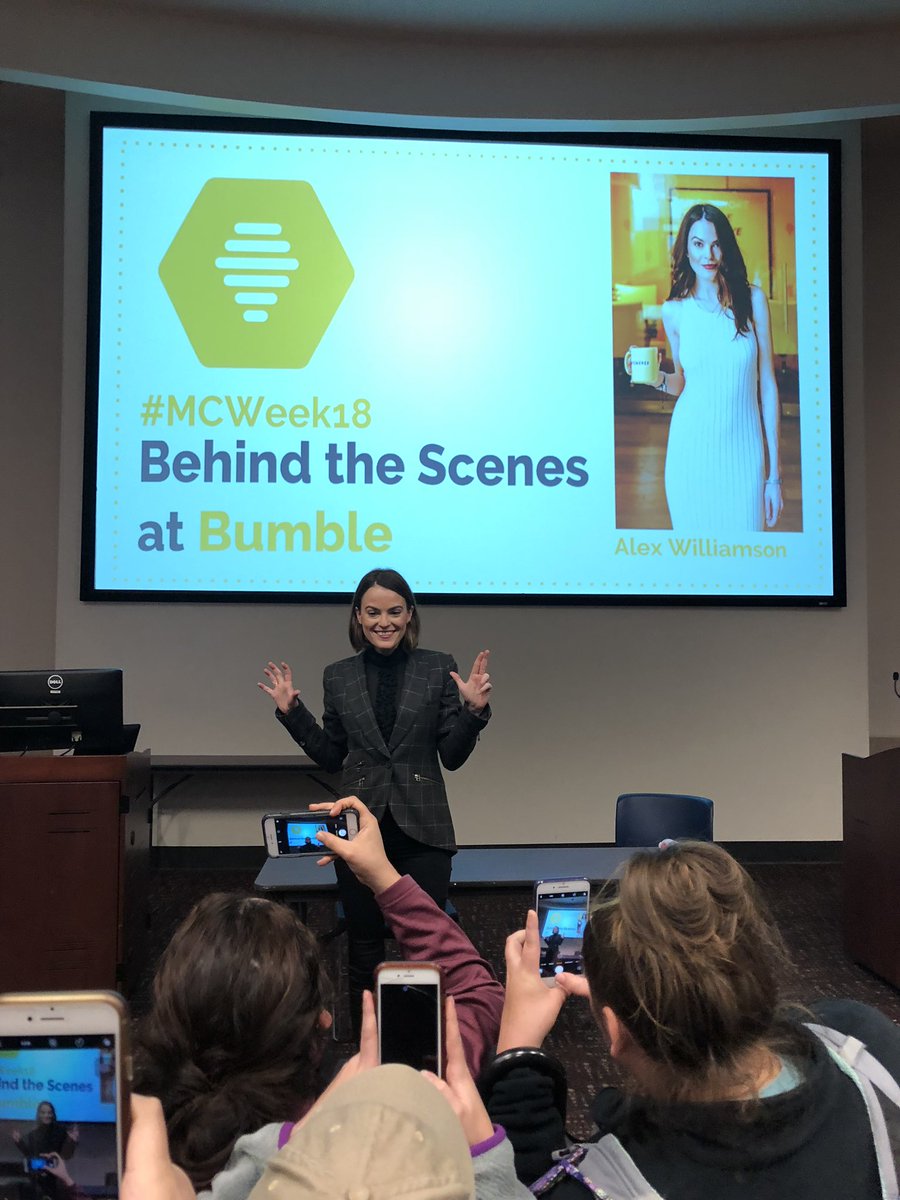sabelabee's tweet photo. We stan a #bumblebae 😍🐝
Texas State gives a warm welcome to Bumble’s Head of Brand, Alex Williamson (@TheBoohemian) who shared us bumble’s humble beginnings & inspiring messages of female empowerment. #FDOM18 #MCweek18 https://t.co/UPMOGjcSQo